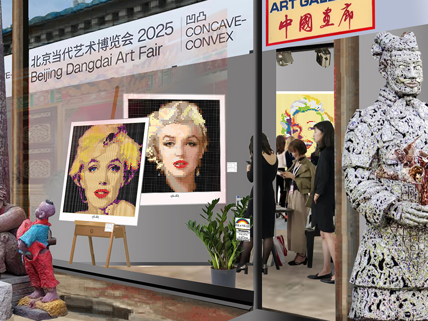 Ausstellung Gallery Peking. Großformatige modernes Marilyn Monroe Wandbilder im Pop Art Stil für Praxisräume und Zuhause