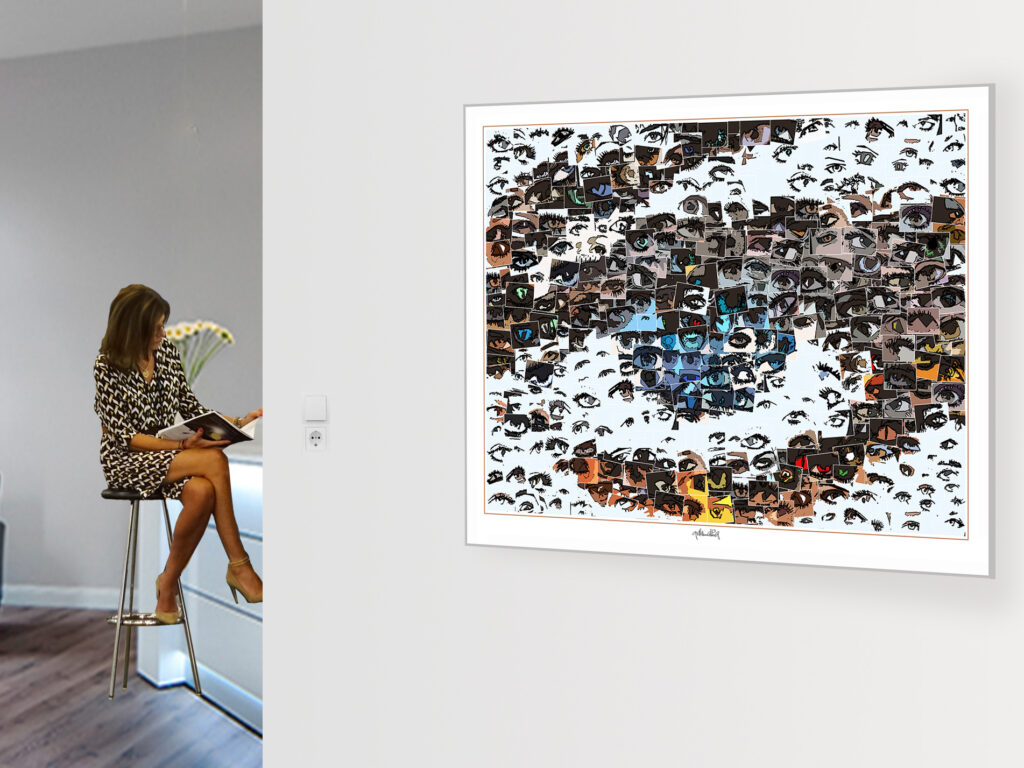 Ob abstrakte Darstellungen, farbenfrohe Blickkompositionen oder stilisierte Augensymbole – jedes Wandbild ist ein Blickfang und trägt zur beruhigenden Atmosphäre Ihrer Praxis bei.