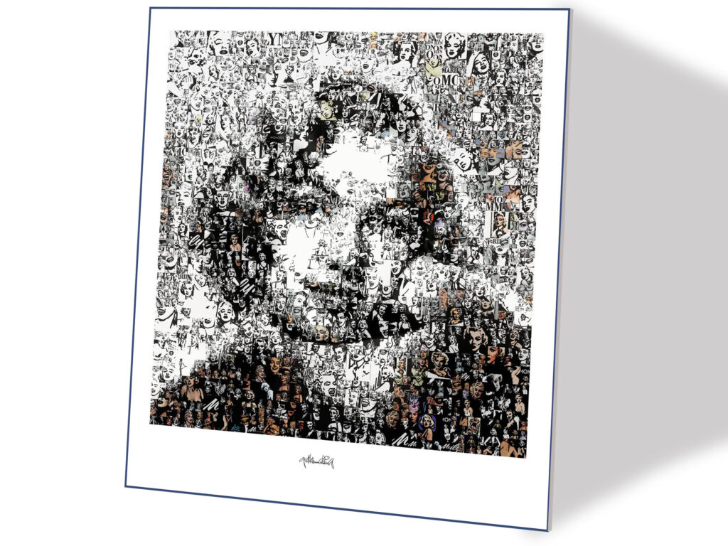 Marilyn Monroe Wandbild mit edlen Goldakzenten im Pop Art Stil großformatig