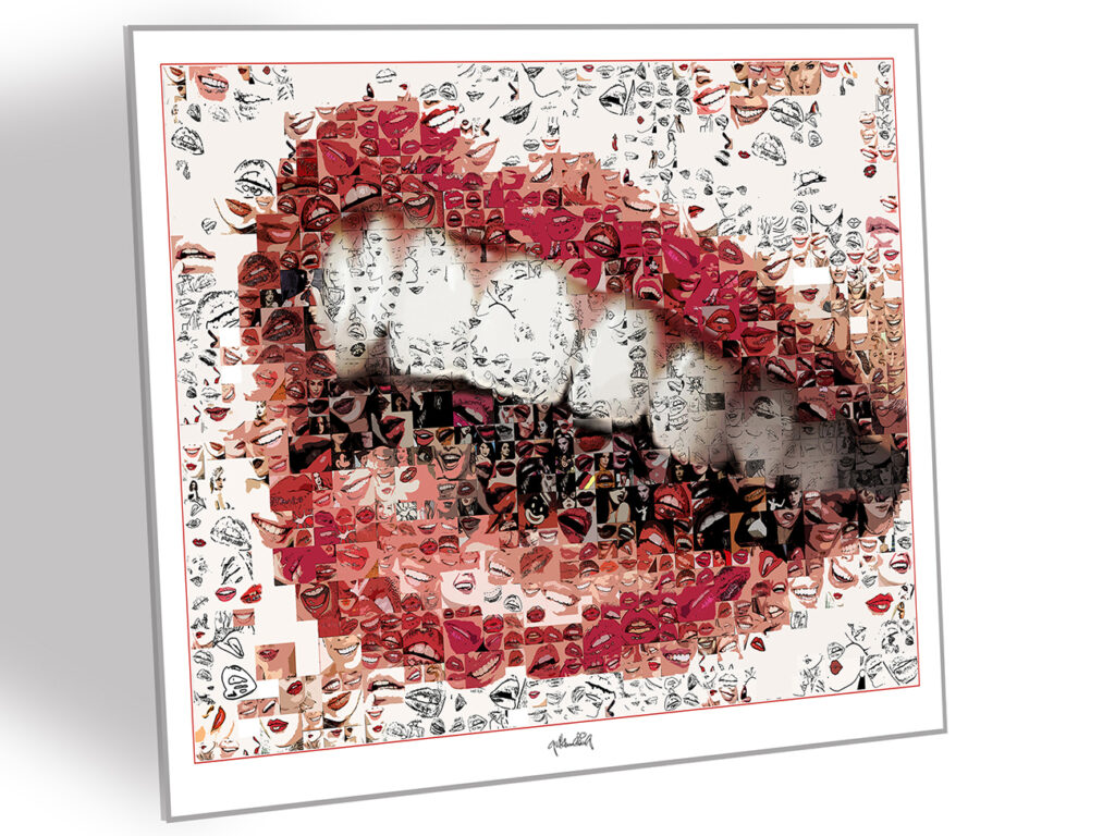 Rote Lippen, perfekter Mund, tolle Zähne. Dieses Exponat verbindet Kunst, Farbe und Pop-Art-Tradition zu einem modernen Blickfang.