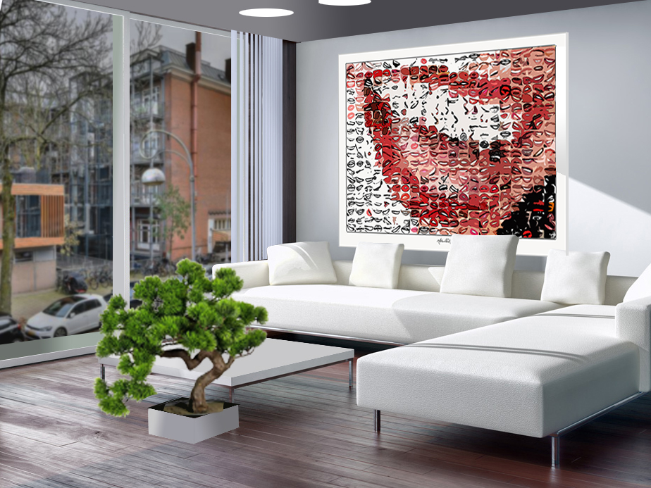 Hochwertiges Lippen-Motiv für professionelle Raumgestaltung, Kunst für Zuhause.