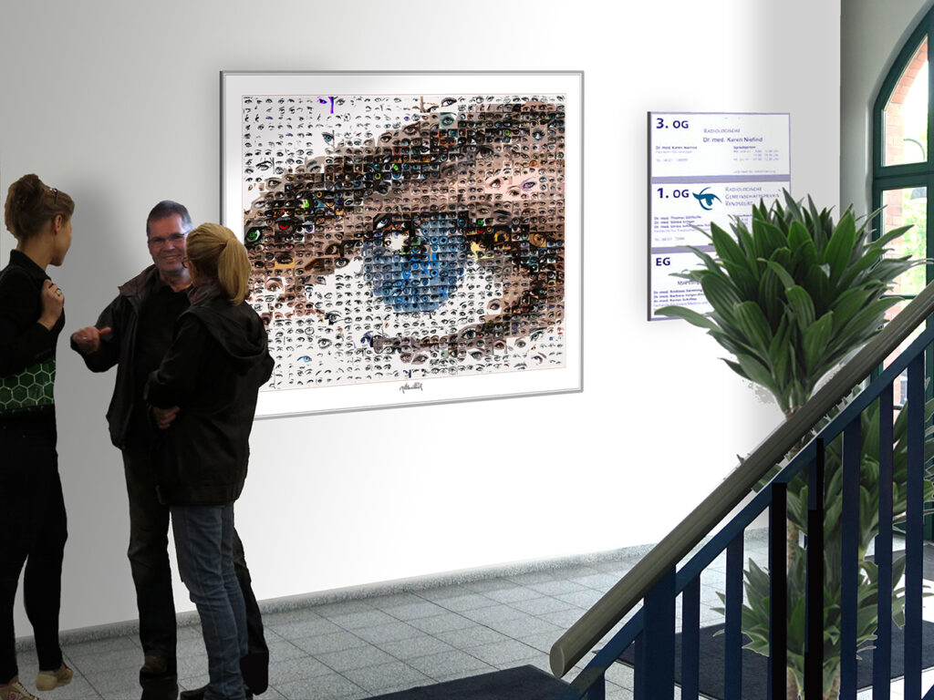 Faszinierendes Augen Wandbild von gerd kemmerling für die Augenarztpraxis.