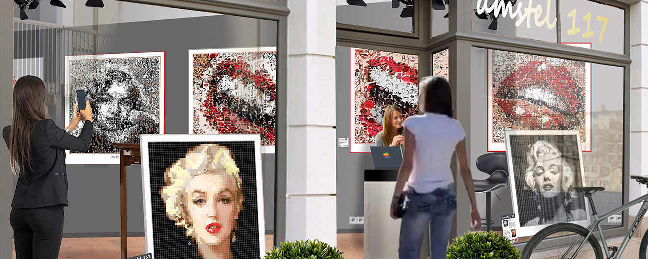 Ausstellung Kunstgalerie mit ikonischen Wandbildern im Pop Art Stil von gerd kemmerling. Aufmerksamkeitsstark - ideal für modernes Ambiente mit stilvoller Wirkung.